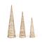 Glitzhome® Lighted Christmas Champagne Gold Cone Tree Outdoor Décor Set